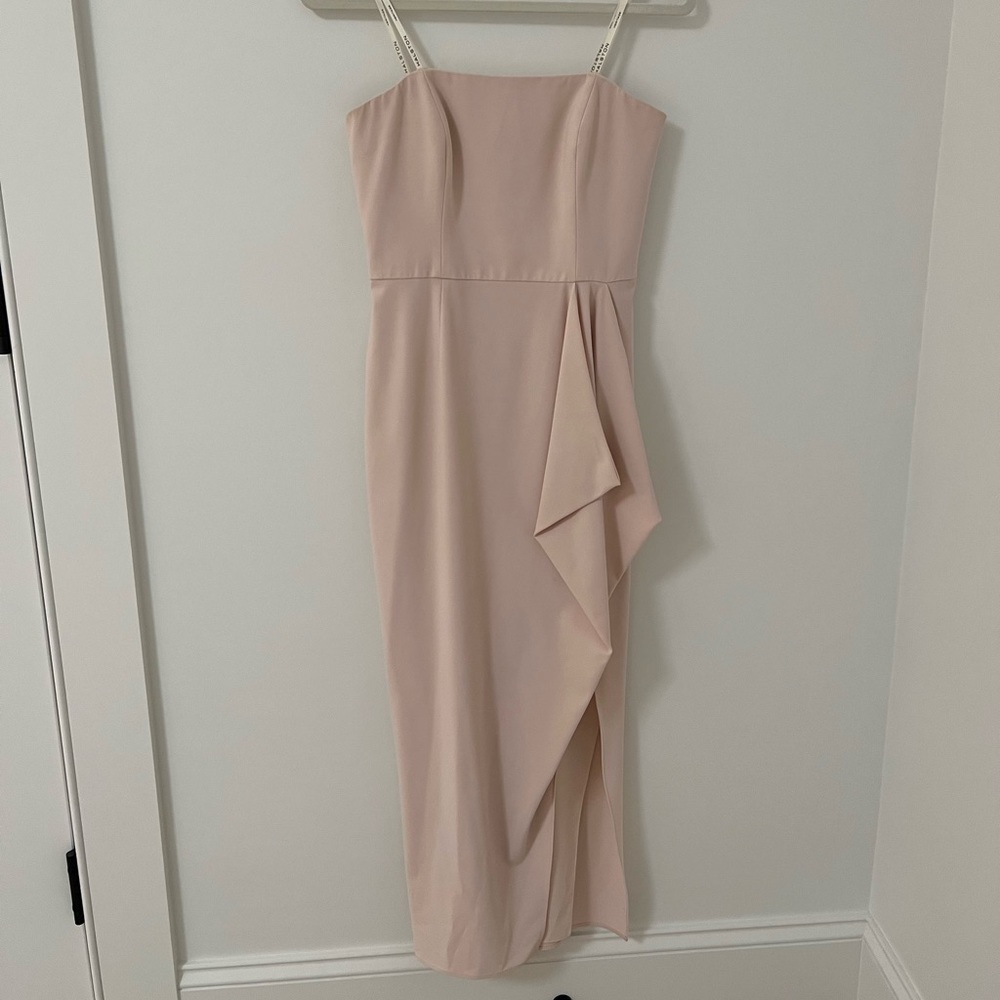 Halston Heritage light pink strapless dress